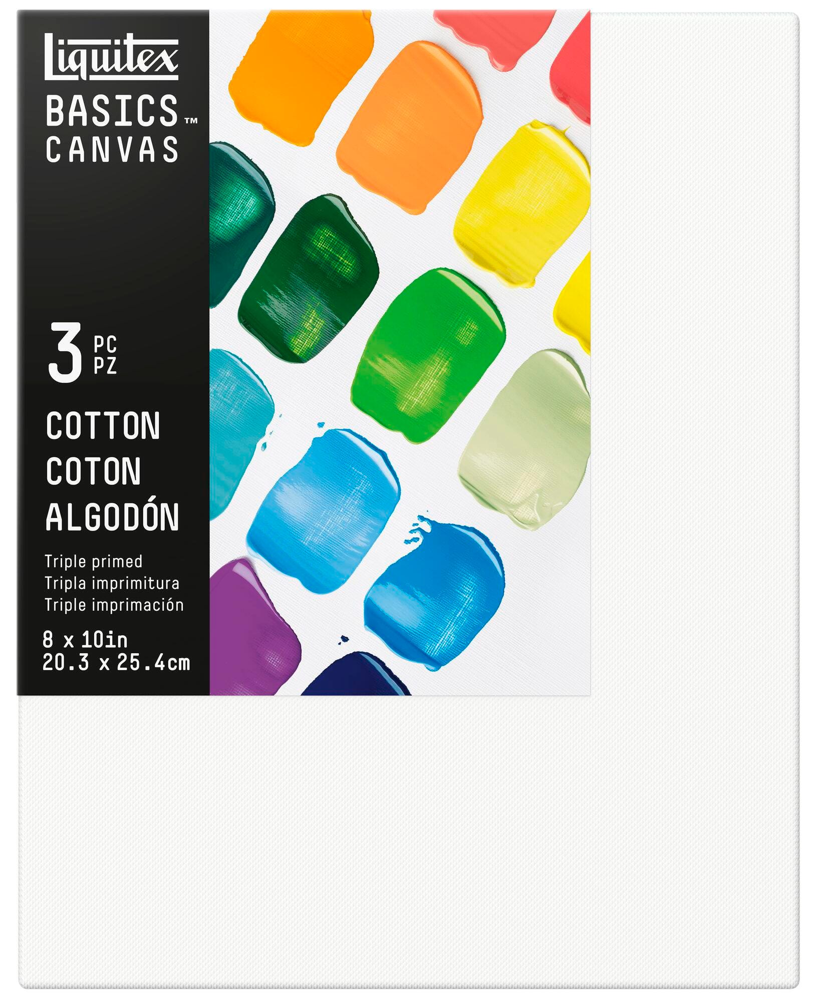 Image for Liquitex Basics Canvas, 8 x 10 Inches, Pack of 3 from School Specialty
