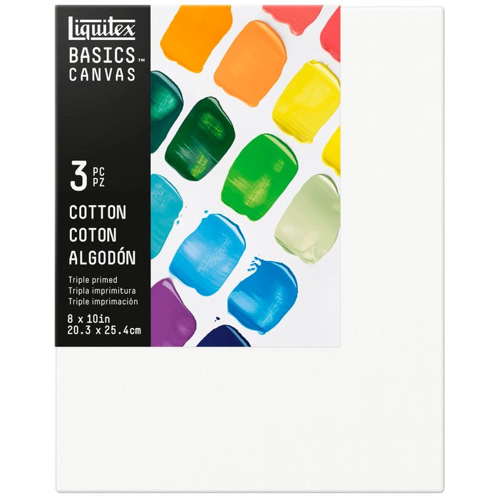 Liquitex Basics Canvas, 8 x 10 Inches, Pack of 3