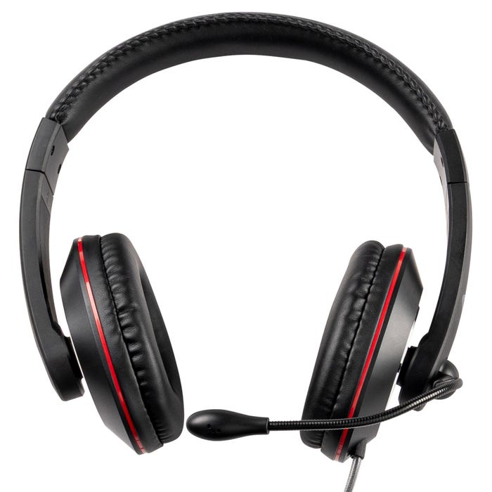 Califone 2021 Deluxe Stereo Headsets, Ambidextrous Gooseneck Microphone, 3.5mm Plug