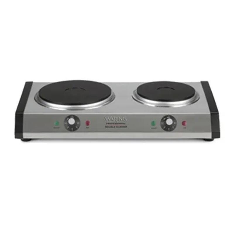 Waring WDB600 Commercial Cast-Iron Double Burner, Silver