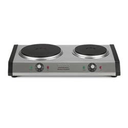 Waring WDB600 Commercial Cast-Iron Double Burner, Silver
