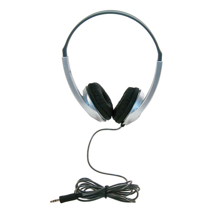 Califone 3060AVS Lightweight Headphones, 3.5mm Plug, Silver