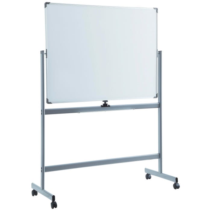 Lorell Magnetic Whiteboard Easel, Whiteboard Easel, Double-Sided, Magnetic, 72 x 48 Inches, Silver