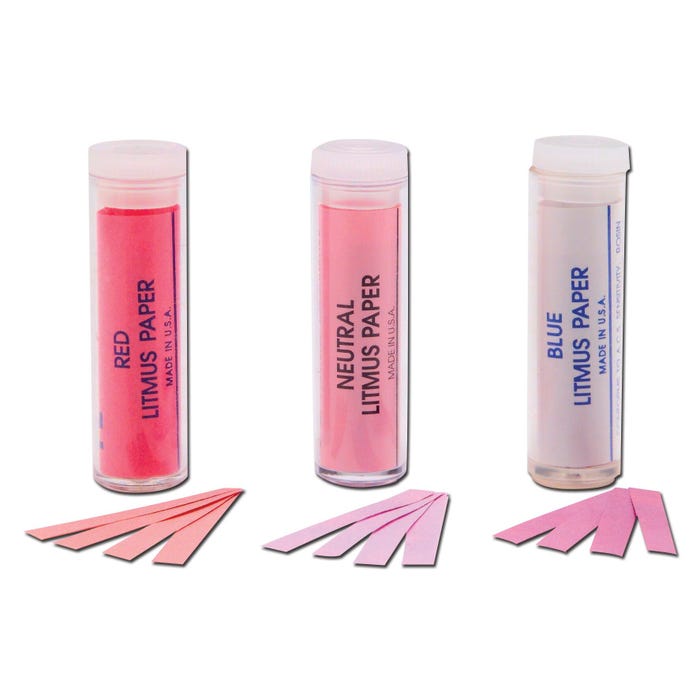 Frey Scientific Litmus Test Paper - Pack of 12 Vials - 100 Strips per Vial - Neutral