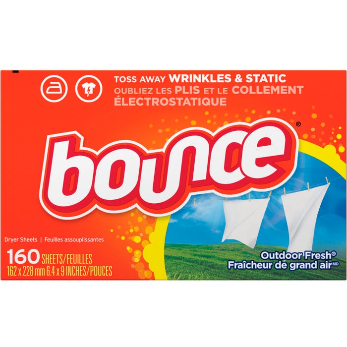 Bounce Fabric Softener Dryer Sheets, Outdoor Fresh Scent, 160 Sheets