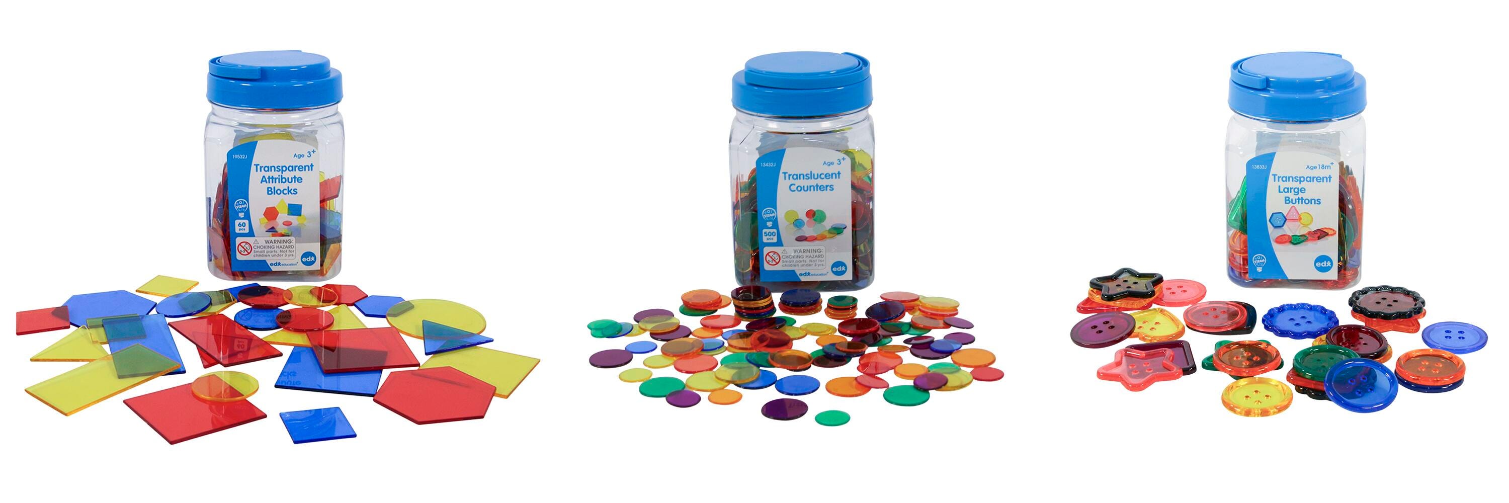 Edx Education Transparent Manipulatives, Set of 3 2134679
