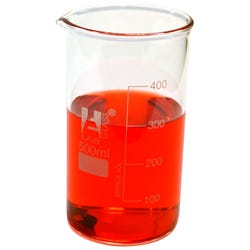 Eisco Labs Tall Form Beaker, Borosilicate Glass, 500mL