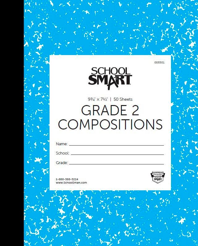 School Smart Skip-A-Line Ruled Composition Book, Grade 2, Blue, 100 Pages 085301