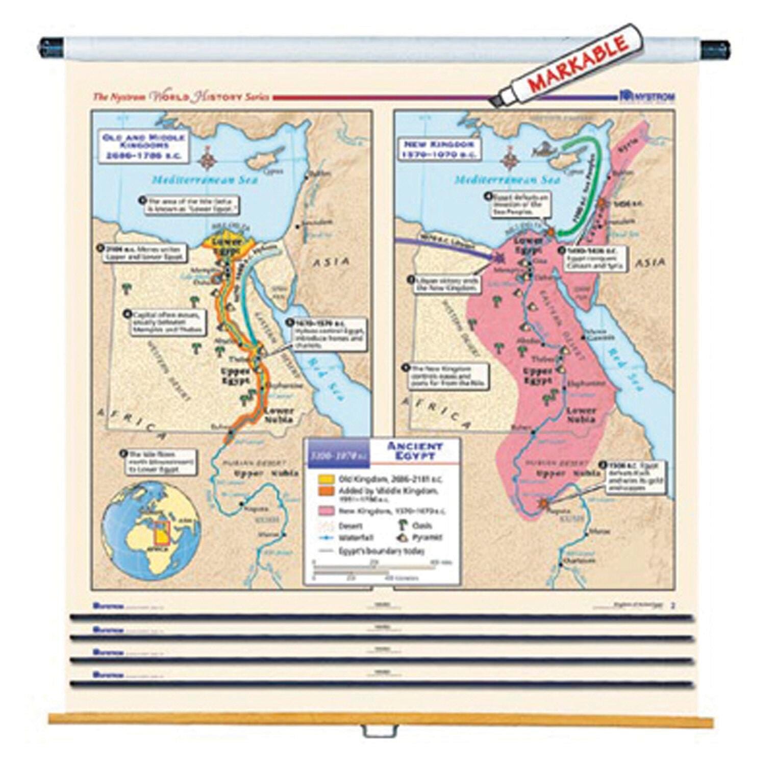Nystrom Early World History Maps with Spring Roller, Set of 16, Item Number 1398251