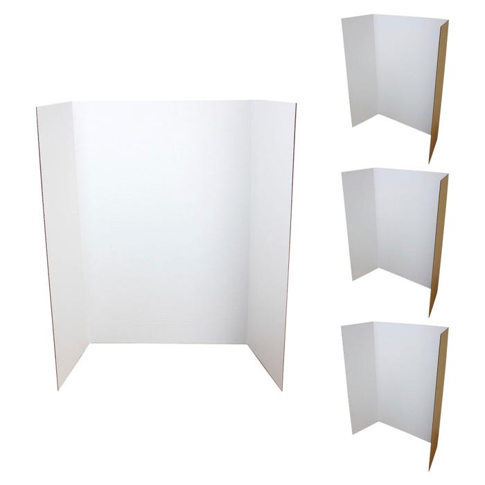 Flipside Corrugated Project Boards, 36 x 48 Inches, White, Pack of 4