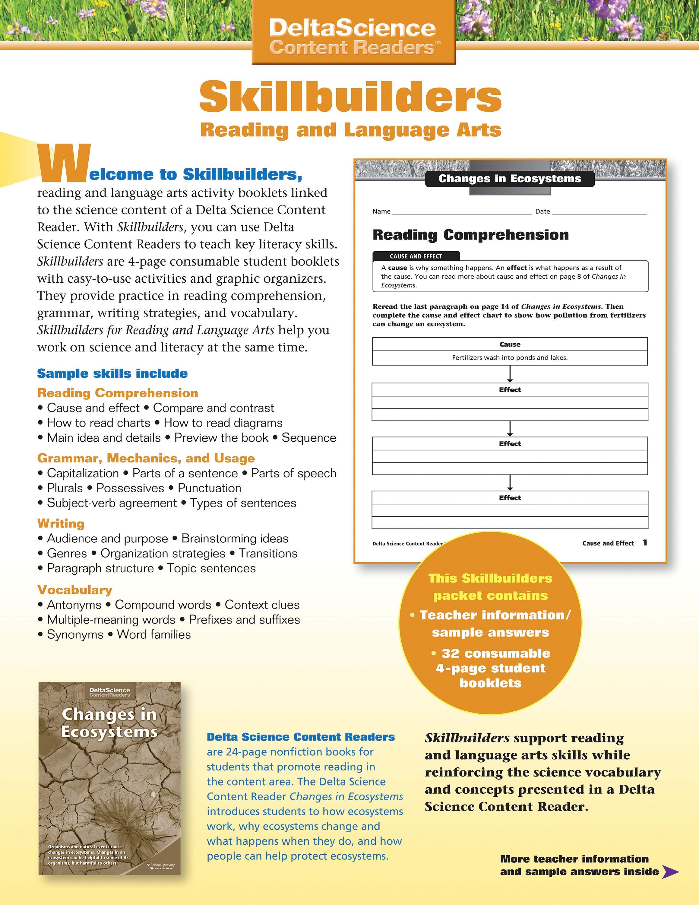 Delta Science Content Readers Changes in Ecosystem Red and Purple Skillbuilders, Pack of 32, Item Number 1278175