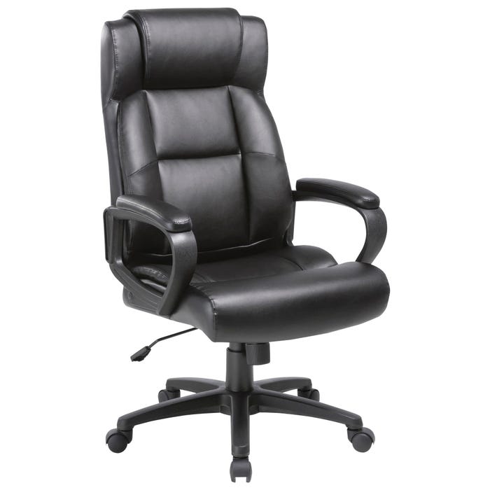 Lorell SOHO High-Back Leather Executive Chair, 29 x 28-1/2 x 46 Inches, Black