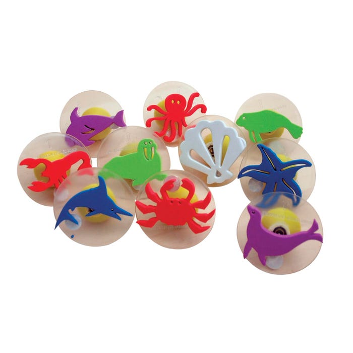 Center Enterprises Giant Sea Creatures Stamp Set with Storage Case, 3 Inch Diameter, Set of 10
