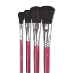 Image for Sax Oval Wash Paint Brushes with Short Handles, Assorted Sizes, Set of 4 from School Specialty