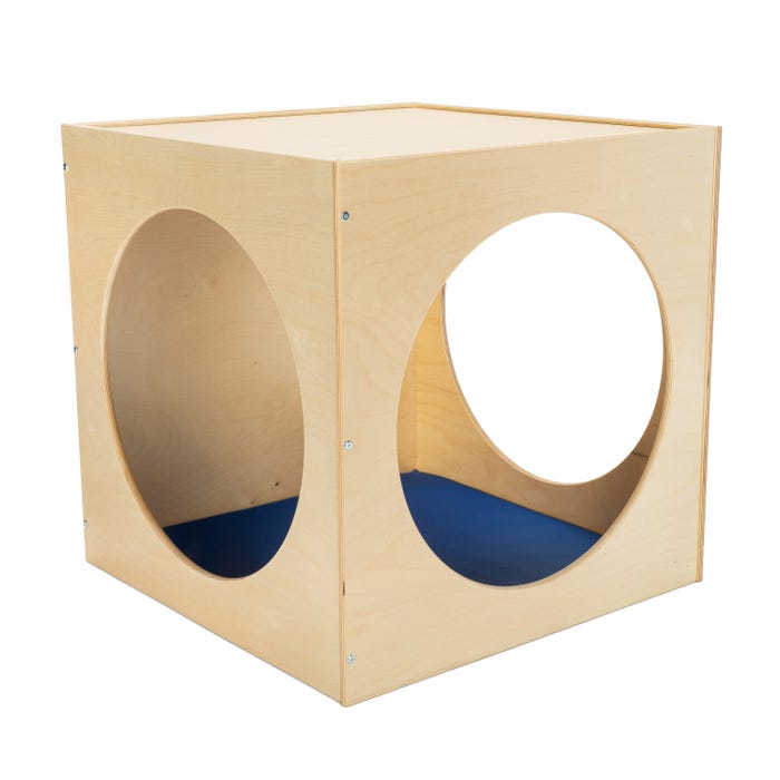 Childcraft Cozy Cube with 2-Sided Cushion, Blue and Red, 29-1/2 x 29-1/2 x 29-1/2 Inches
