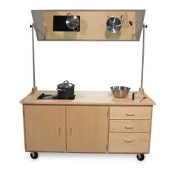 Nasco Exclusive by Hann, Mobile Demonstration Table with Mirror and Cooktop, 72 x 30 x 36 Inches