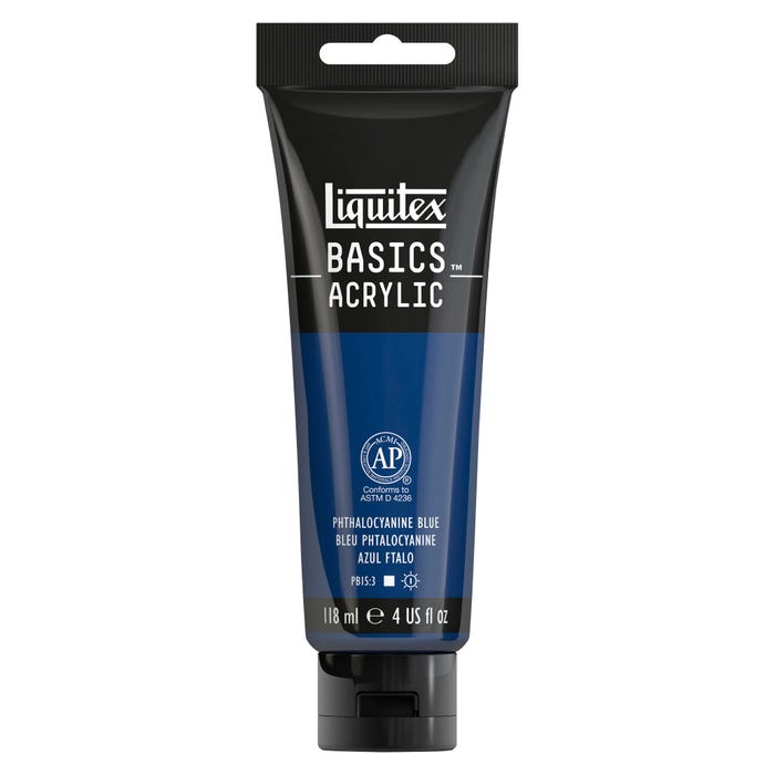 Liquitex BASICS Acrylic Paint, 4 Ounces, Phthalocyanine Blue