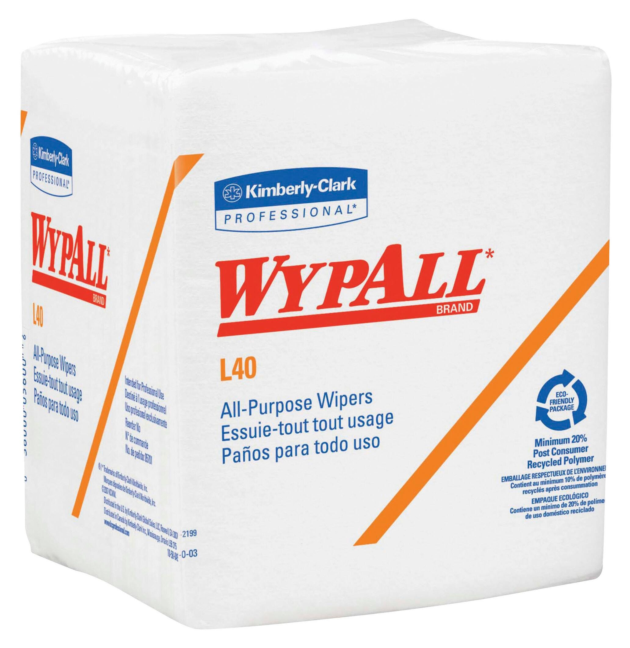 Image for WYPALL L40 1/4-Fold Food Service Wipe, 12-1/2 X 13 in, White, Pack of 56 from School Specialty