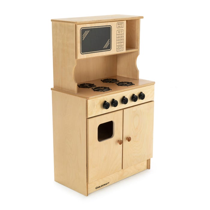 Childcraft Traditional Play Stove and Microwave Combo, Wooden, 24 x 13-3/8 x 40-7/8 Inches