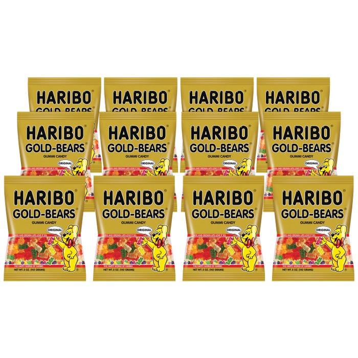 Haribo Gold-Bears Gummi Candy, 0.5 Ounce, Multi-Flavor, Pack of 12