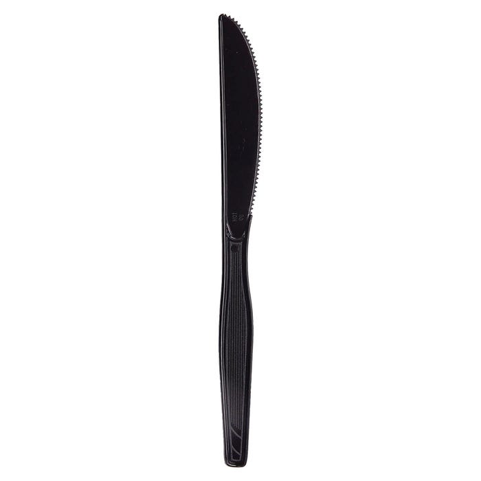 Dixie Foods Durable Mediumweight Shatter Resistant Knife, Plastic, Black, Pack of 1000
