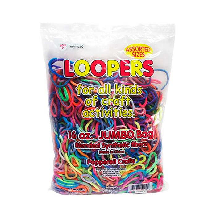 Pepperell Braiding Weaving Craft Loopers, 1 Pound Bag, Colors May Vary
