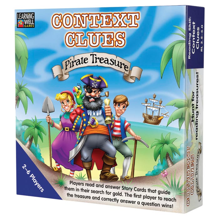 Learning Well Context Clues Pirate Treasure Game, Blue Level