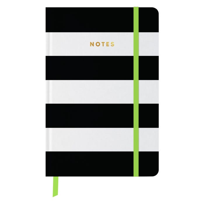 Astrobrights Hardcover Casebound Journal, Black and White Stripes, 5-1/2 x 8-1/2 Inches, Bright Colored Pages, 64 Sheets