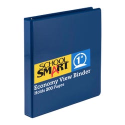 Image for School Smart Round Ring View Binder, Polypropylene, 1 Inch, Blue from School Specialty