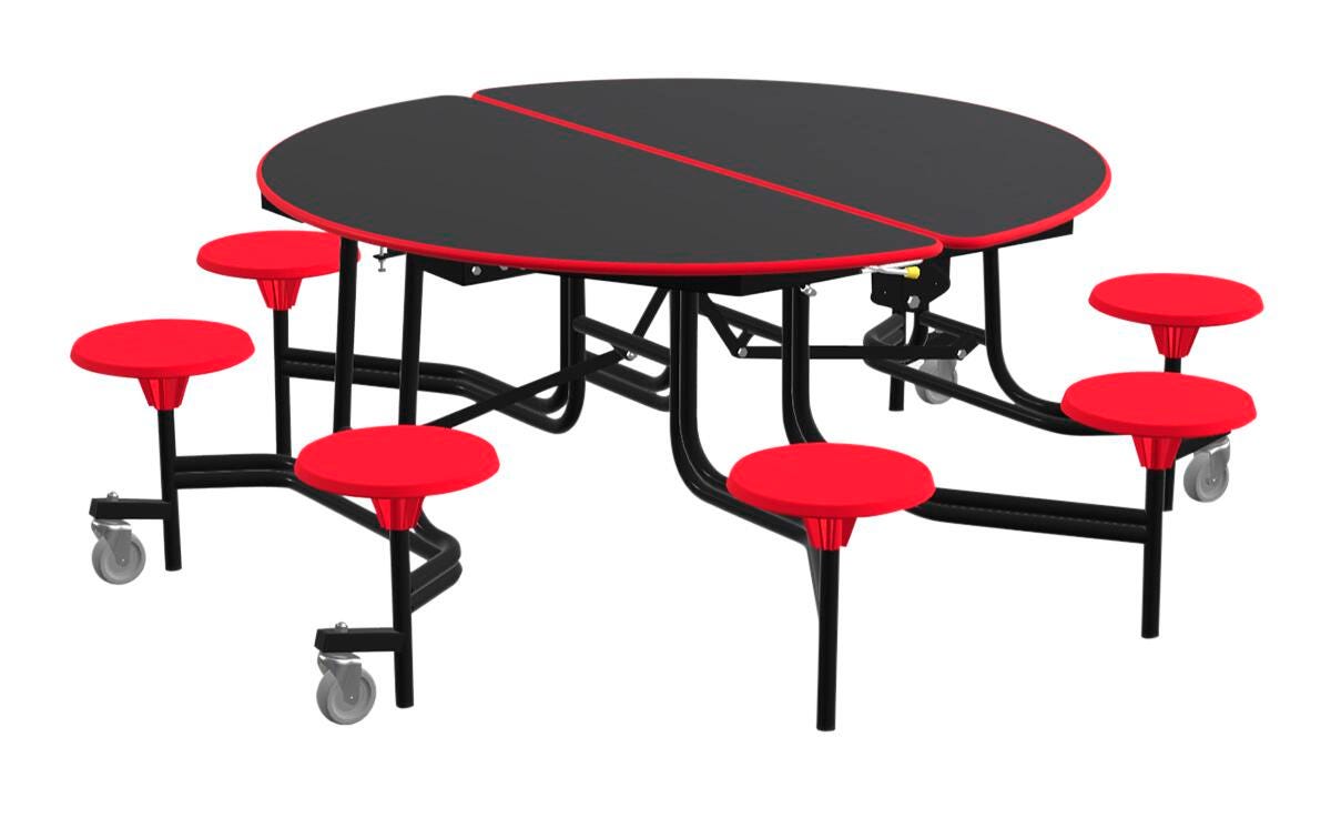 Classroom Select Mobile Table, 8 Stools, Round, 60 Inches 4001257