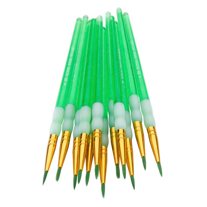 Royal & Langnickel Big Kids Choice Brush Packs, Round Type, Short Handle, Size 2, Pack of 12