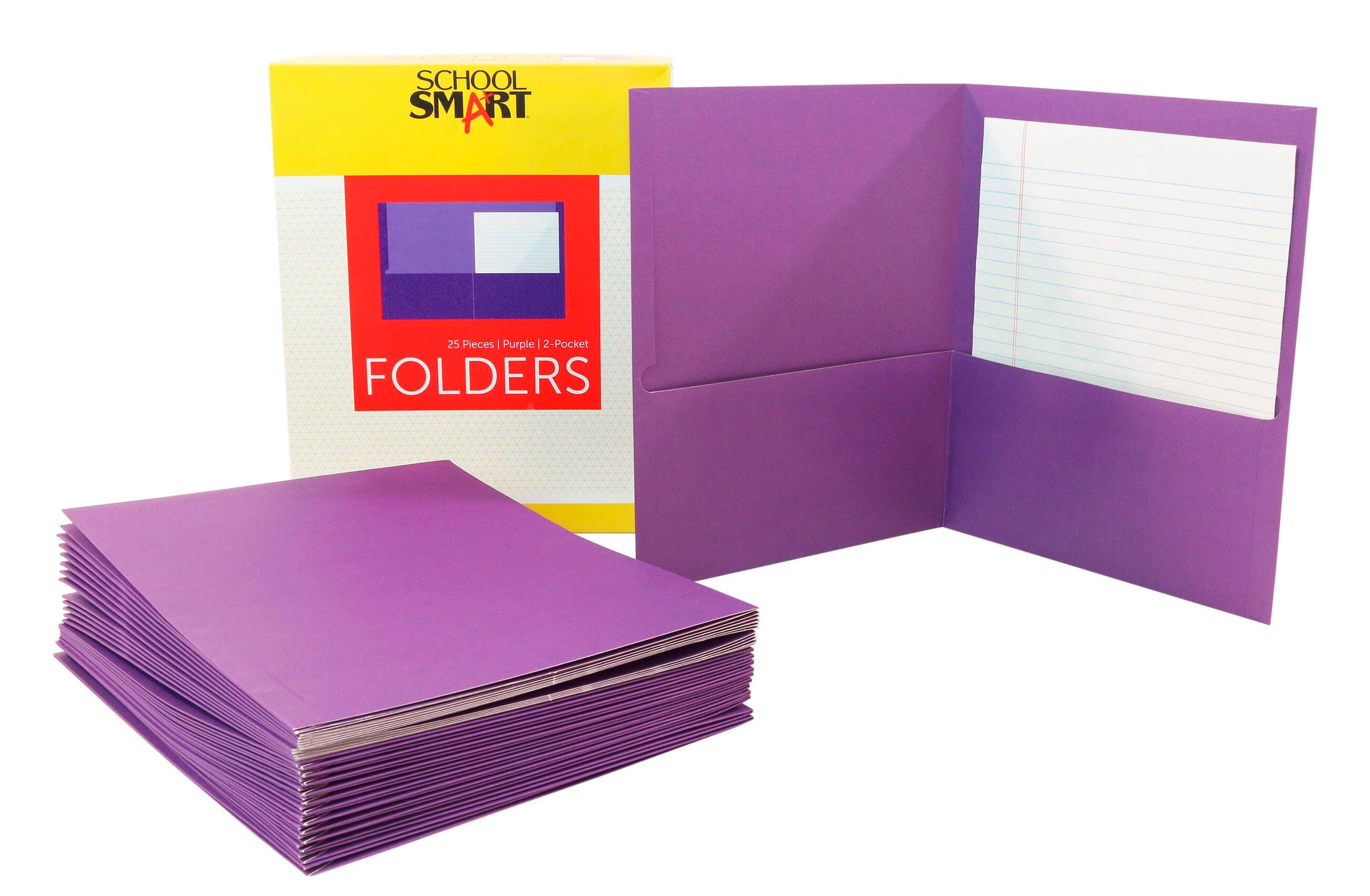 School Smart 2-Pocket Folder, Letter Size, Purple, Pack of 25 2136635