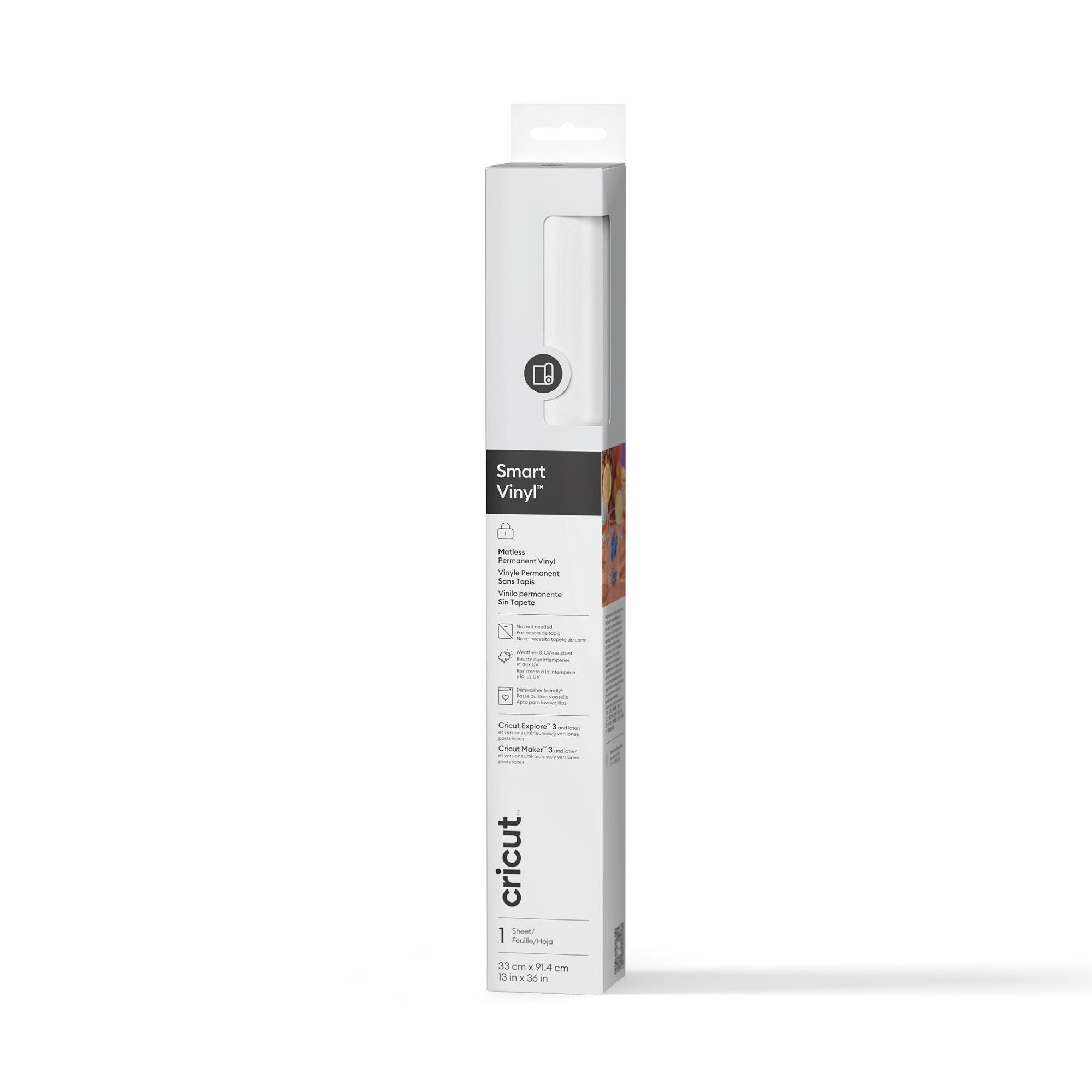 Cricut Permanent Smart Vinyl, 13 Inches x 3 Feet, White 2216489