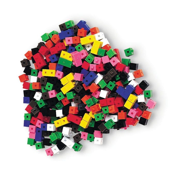 Learning Resources Interlocking Centimeter Cubes, Assorted Colors, Set of 1000