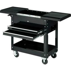 Global Industrial 27-Inch 2-Drawer Tool Cart with Sliding Top, Black