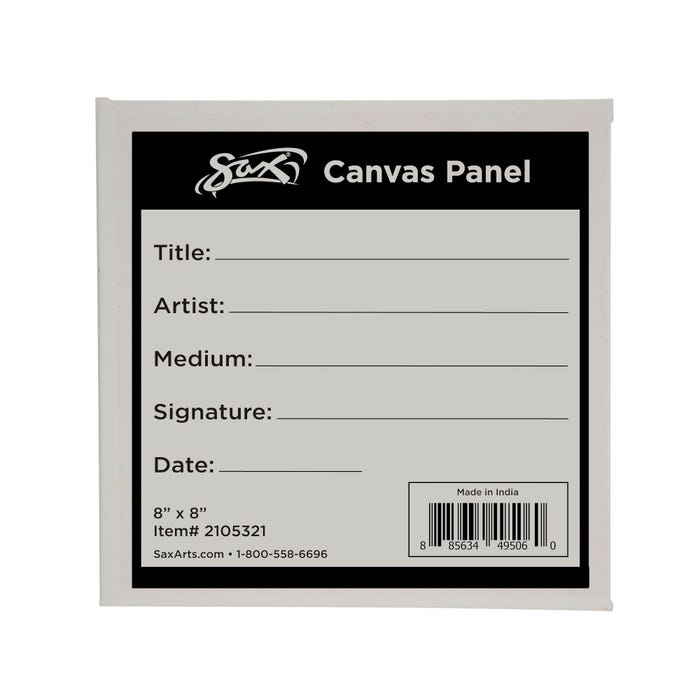 Sax Genuine Canvas Panel, 8 x 8 Inches, White