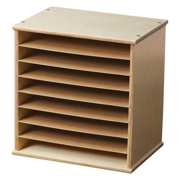 Childcraft Wooden Puzzle Rack for Large Knob Puzzles, 8 Shelves, 17-1/2 x 12-5/8 x 18-1/8 Inches