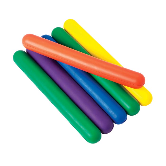 FlagHouse Flying Colors Foam Activity Batons, 10 x 1 Inches, Set of 6