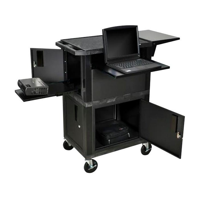 Luxor Ultimate Presentation Station with Cabinets, 33 x 38-1/2 x 42 Inches