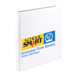 Image for School Smart Round Ring View Binder, Polypropylene, 1/2 Inch, White from School Specialty