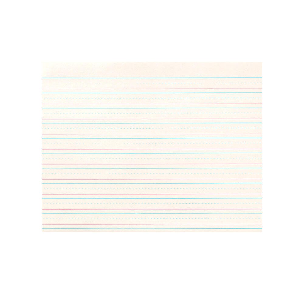 Image for School Smart Red & Blue Newsprint Paper, 1/2 Inch Long Way Ruled, 11 x 8-1/2 Inches, 500 Sheets from School Specialty