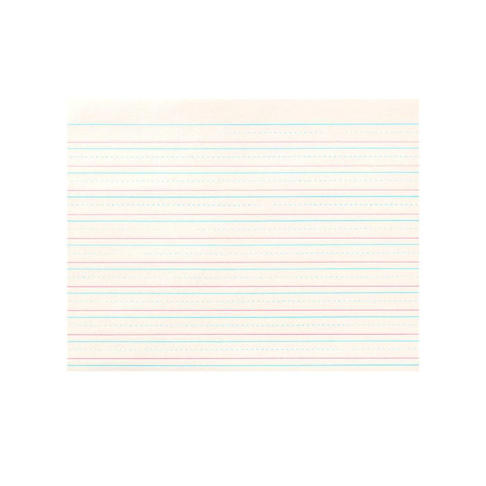 School Smart Red & Blue Newsprint Paper, 1/2 Inch Long Way Ruled, 11 x 8-1/2 Inches, 500 Sheets