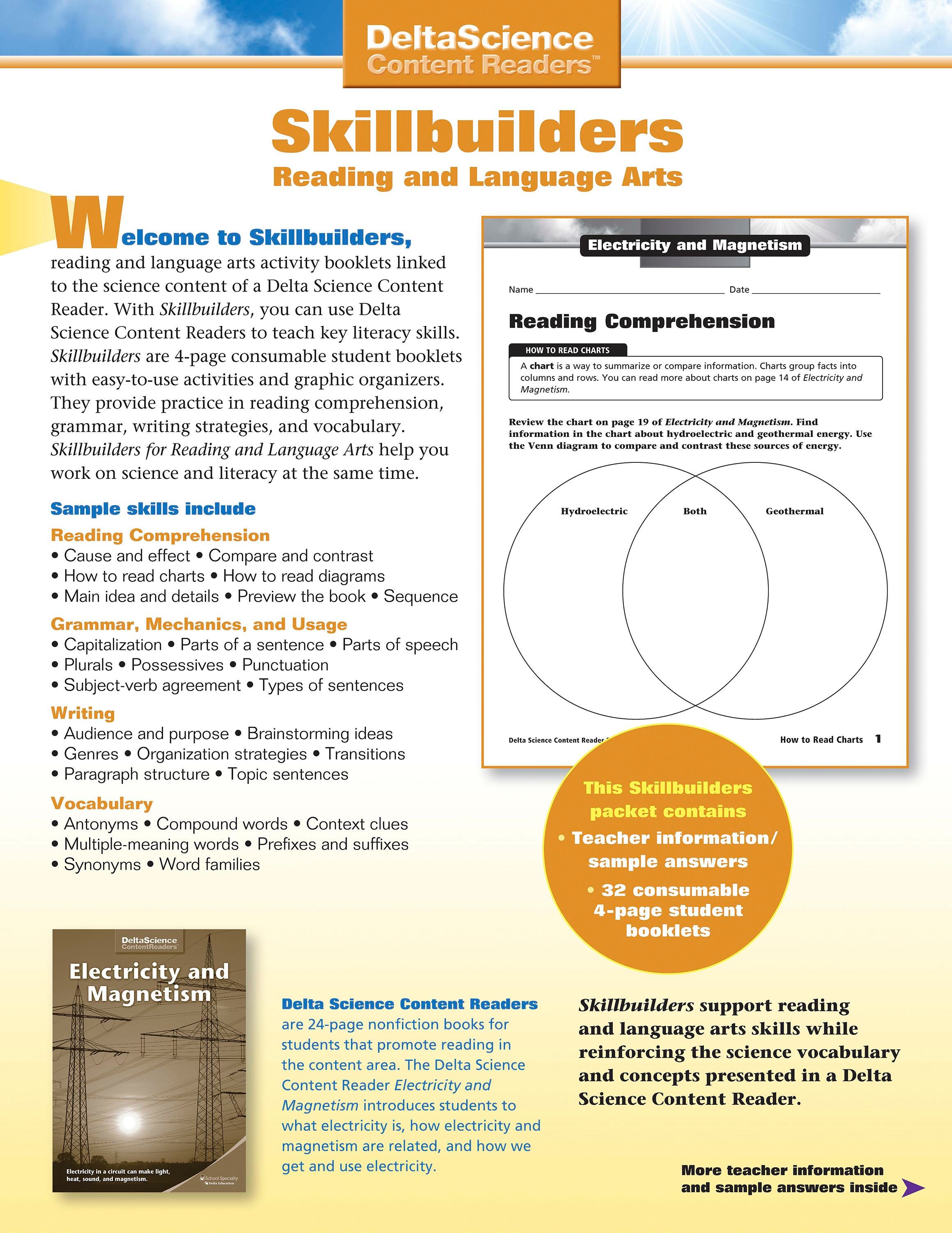 Delta Science Content Readers Electricity and Magnetism Red and Purple Skillbuilders, Pack of 32, Item Number 1278168