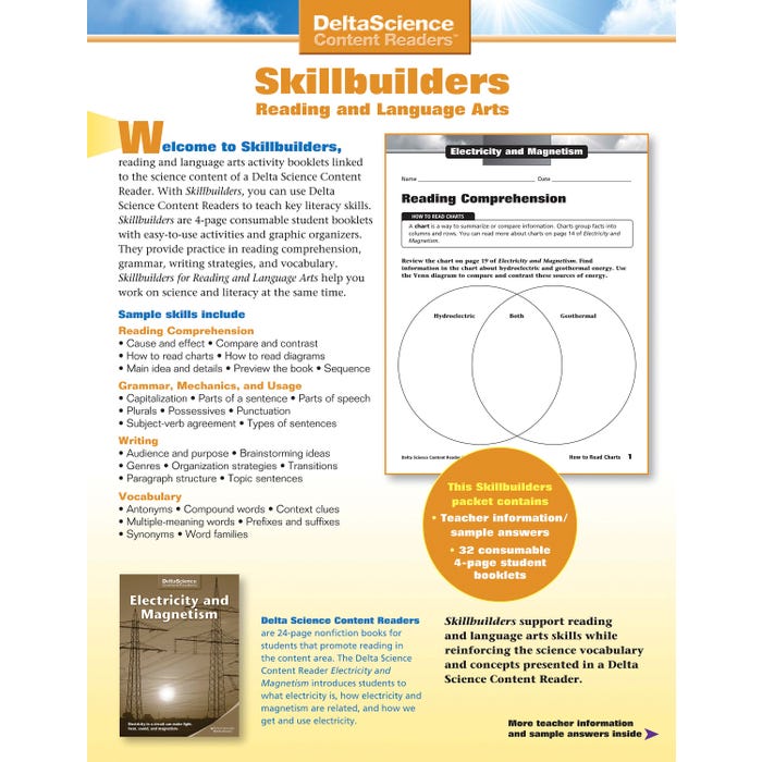 Delta Science Content Readers Electricity and Magnetism Red and Purple Skillbuilders, Pack of 32