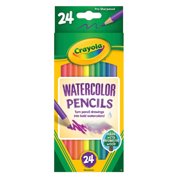 Crayola Watercolor Pencils, Assorted Colors, Pack of 24