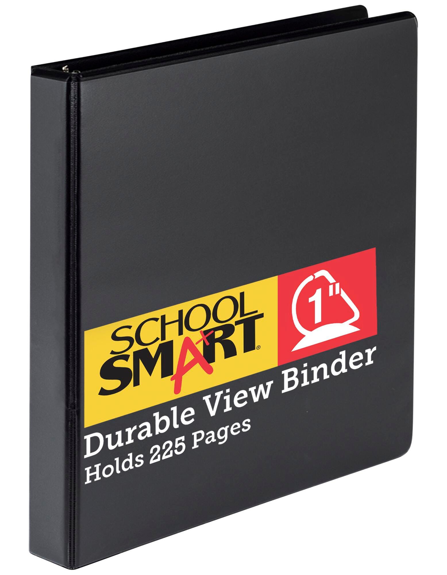 School Smart Durable Polypropylene D-Ring View Binder, 1 Inch, Black Item Number 2006476
