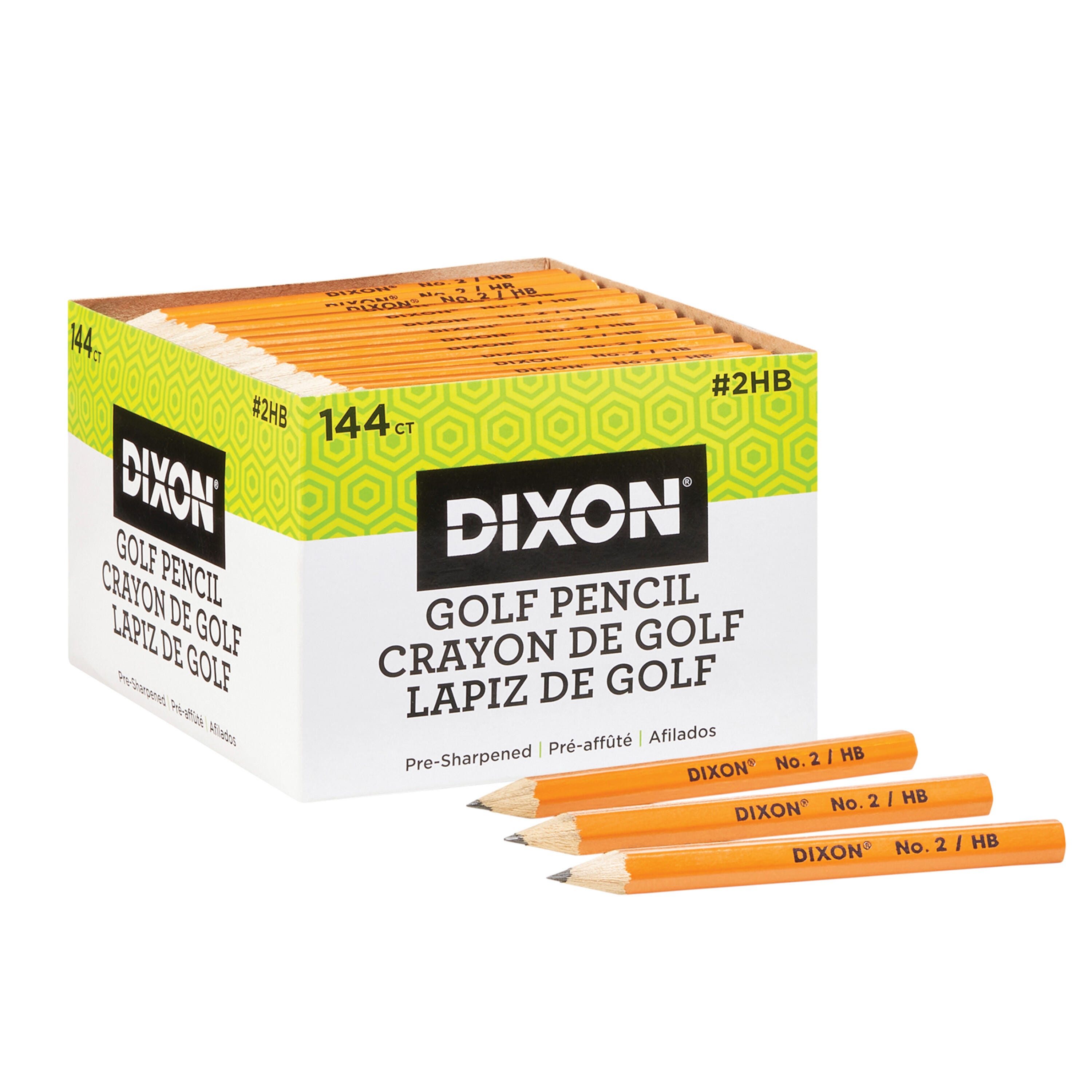 Dixon Pre-Sharpened Golf/Compass Pencils, Pack of 144 020898