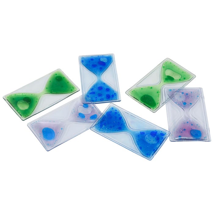 Abilitations Hourglass Gel Fidgets, Multicolor, Set of 6