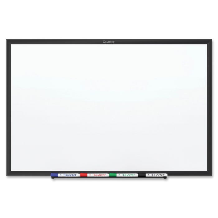 Quartet Magnetic Dry Erase Board, 60 x 36 Inches, Steel, Aluminum Frame, White, Black Frame, Wall Mount