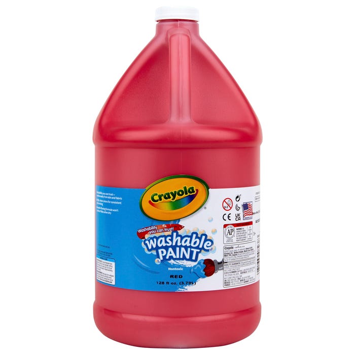 Crayola Washable Paint, 1 Gallon Jug, Red